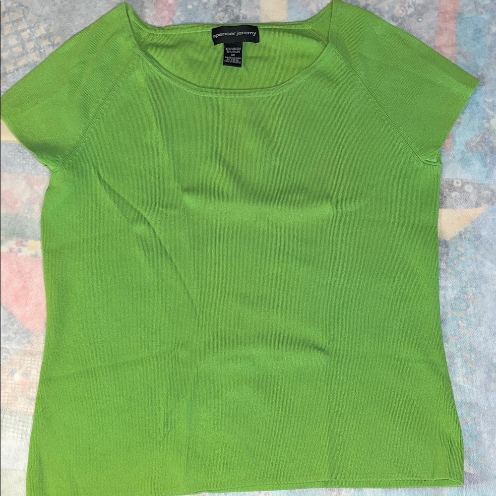 Spenser Jeremy Bright Green Cap Sleeve Top